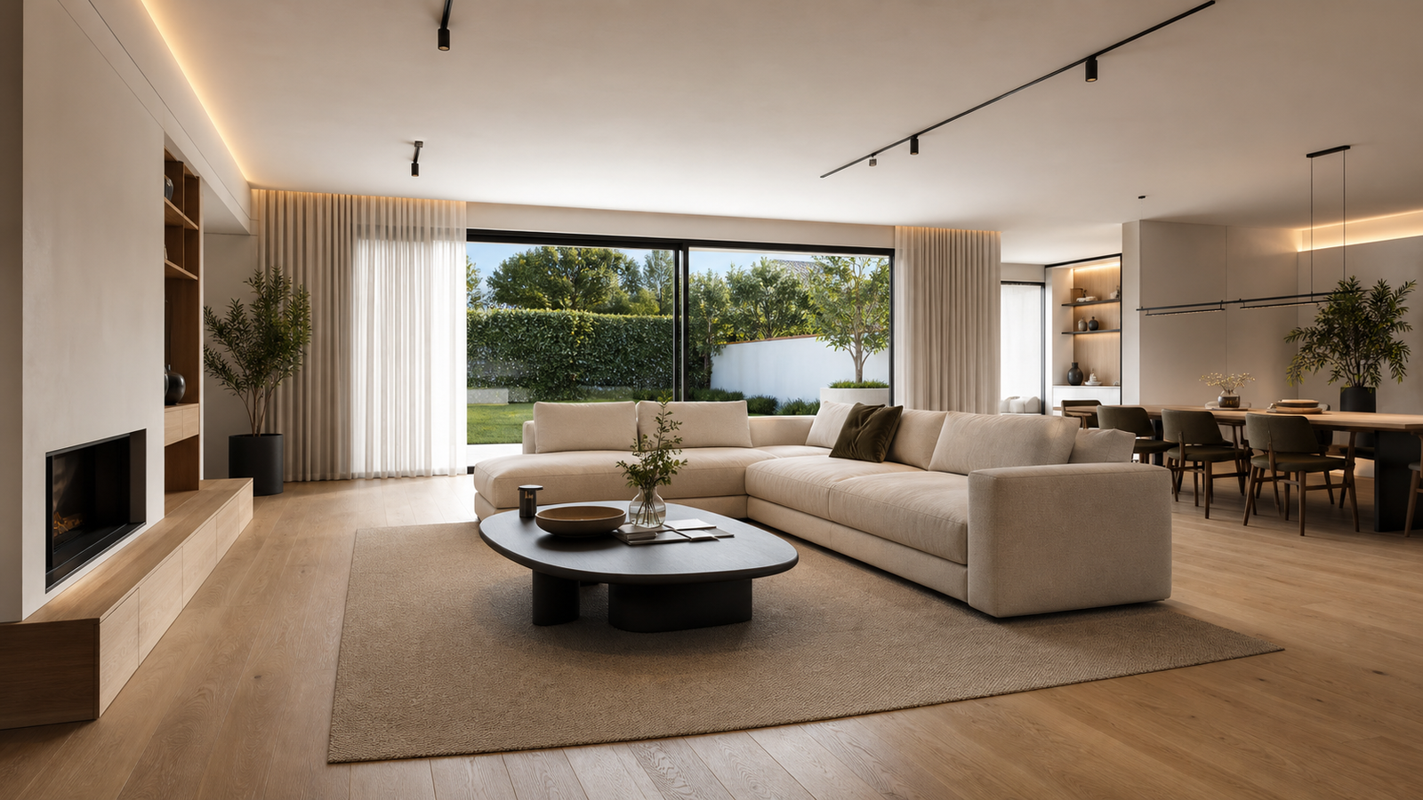 Sala contemporânea remodelada pela Dmodular