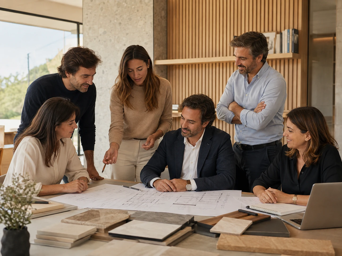 Equipa Dmodular reunida em torno de um projeto de arquitetura